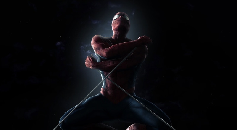 adult, Spider-Man, copy space, amazing, healthy lifestyle, exercising, studio shot, strength, 1080P, one person, muscular build, Movies, athleticism, dancing