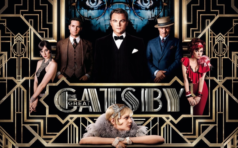 Leonardo Dicaprio, Joel Edgerton, emotion, eyeglasses, Carey Mulligan, women, business, indoors, Elizabeth Debicki, Isla Fisher, females, suit, Movie, standing