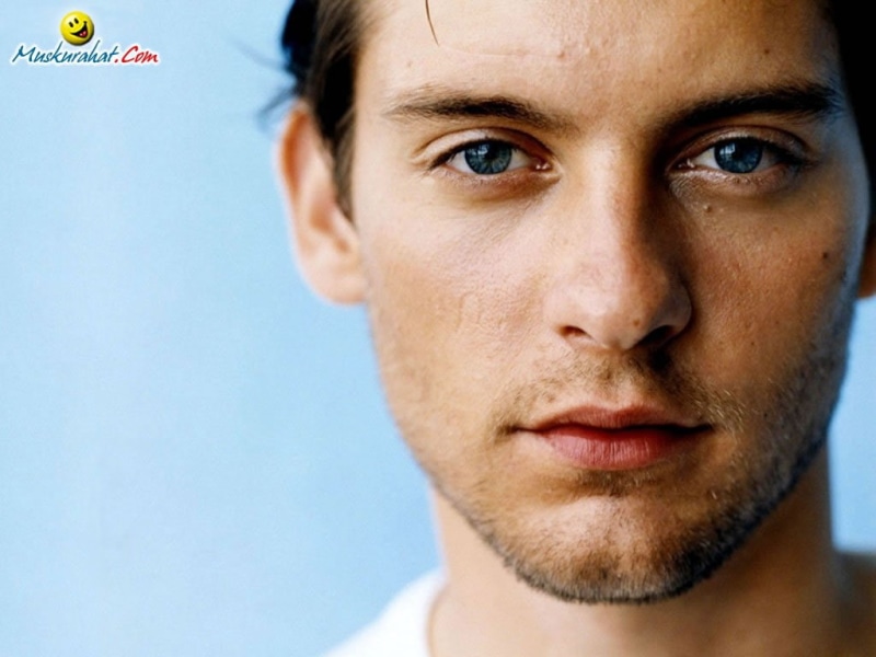 maguire, people, Cool, Blue, art, Hot, 480P, adorable, actors, eyes, cute, tobey, hd