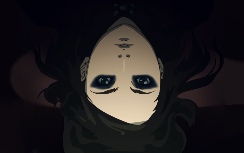 front view, mask, women, anime girls, dark, Ergo Proxy, 1080P, mask - disguise, one person, obscured face, headshot, disguise, character, halloween, face