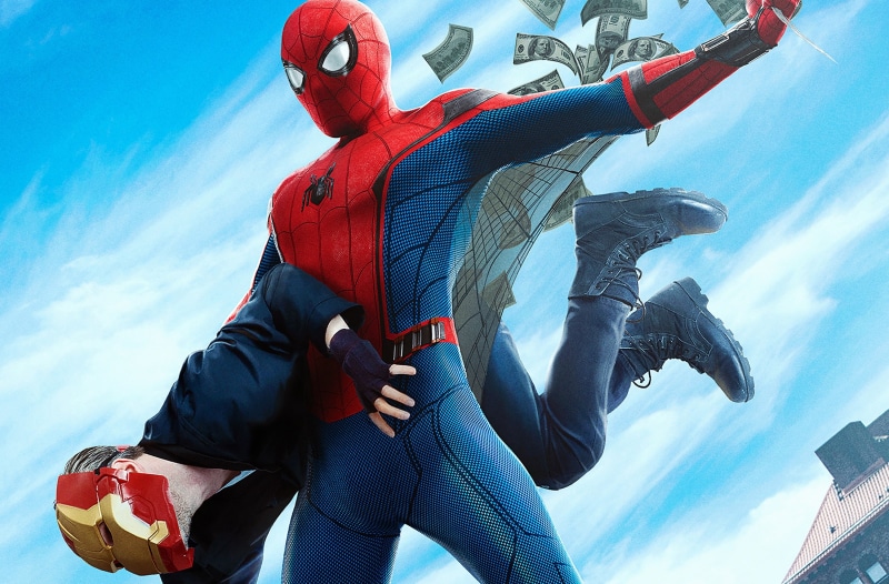 clothing, young adult, outdoors, 2K, travel, scarf, winter, Film, day, Superhero, holding, Movies, red, men, Spider-Man, low angle view, one person, adult