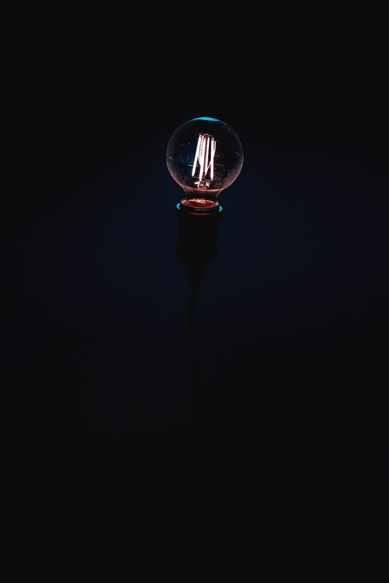 inspiration, electric Lamp, shape, glass - Material, mid-air, edison, black Color, 5K, night, black background, electric light, technology, no people