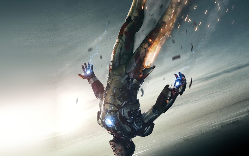 falling, 3, illust, ironman, art, hero, 4K
