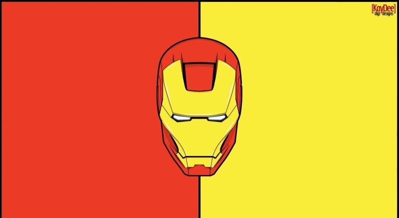  ironman3, illustration, tony, movies, no people, colored background, electric lamp, yellow, vibrant color, Cartoons, indoors, studio shot, cartoon