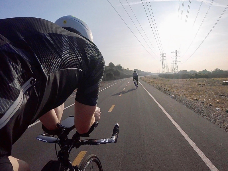 transportation, cervelo, ride, bike, electricity pylon, united states, road, real people, helmet, ironman, cycle, nature, sport, sunset, aero, irwindale