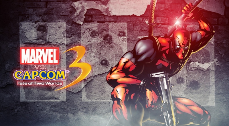 brick, vs, poster, message, sign, yellow, communication, deadpool, 2K, Games, wall, day, no people, red, outdoors, marvel vs capcom 3, built structure