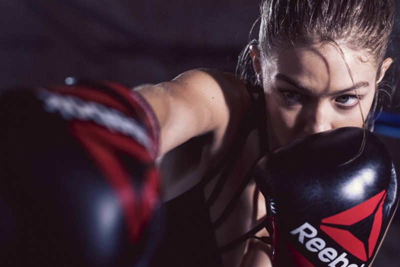 Reebok, boxe, 5K, gloves, Gigi Hadid, model