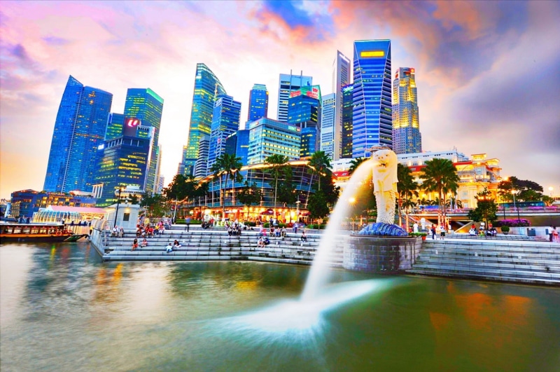 cityscape, financial district, modern, building, outdoors, office, architecture, painting, city, passenger craft, transportation, Asian architecture, cloud - sky