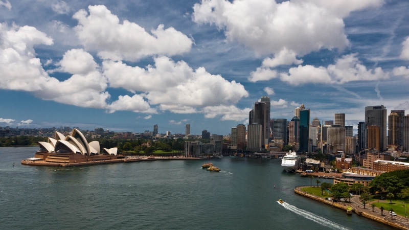 concrete, financial district, architecture, travel destinations, Sydney Opera House, cloud - sky, black, landscape, Sydney Harbour, Sydney, nature, sky