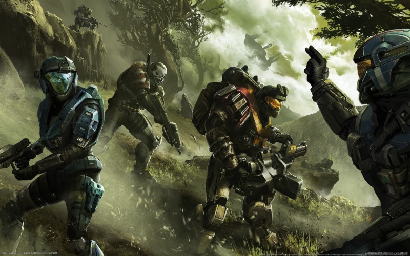 Halo Reach, army, armed forces, special forces, cooperation, water, group of people, illustration, uniform, Halo, sea, people, headwear, 2K, day, government