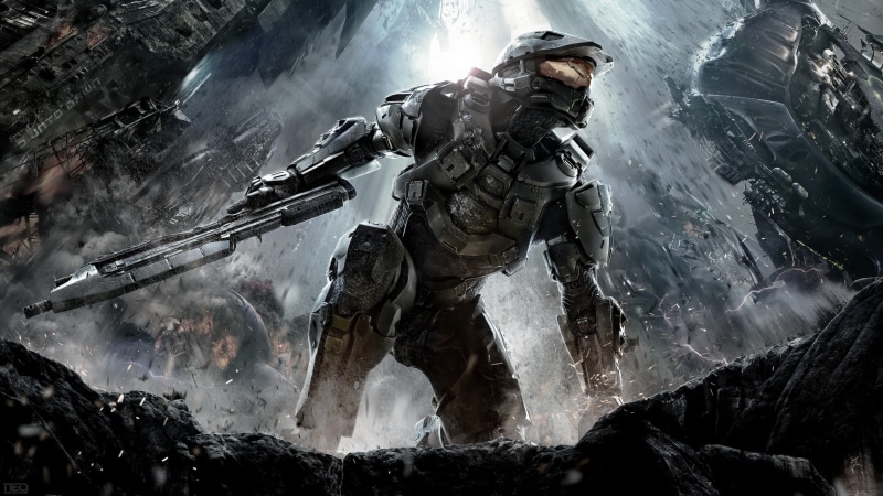 government, video games, people, long exposure, architecture, 4K, Master Chief, rock formation, blurred motion, spraying, flowing water, Halo