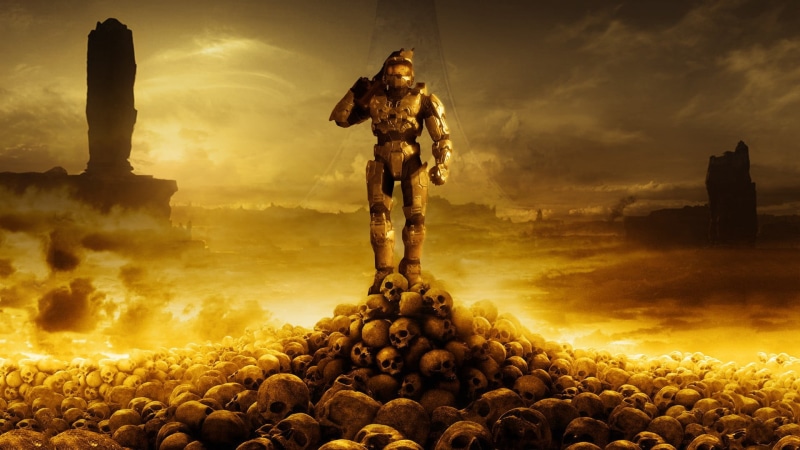 army soldier, fantasy, Master Chief, skull, armed forces, fear, warning sign, standing, people, Halo 3, nature, government, surreal, mystery