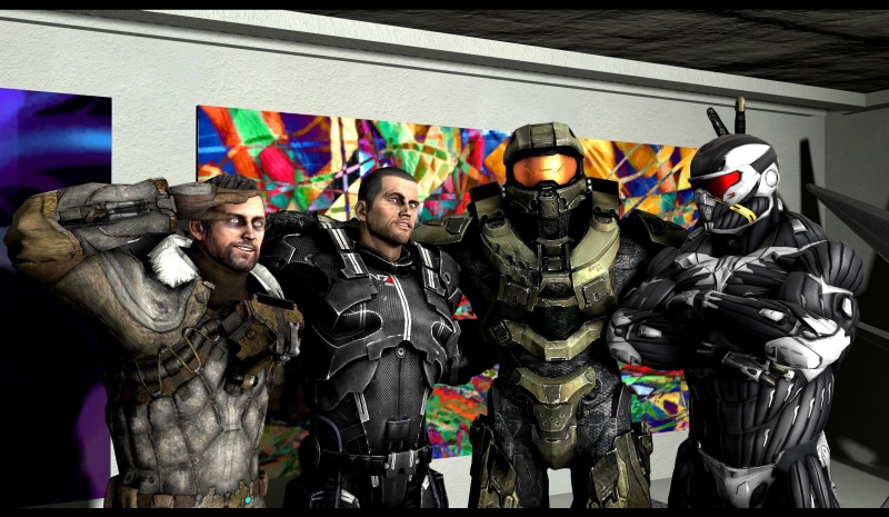 illustration, males, looking at camera, men, 2K, Crysis, people, prophet, Commander Shepard, women, young adult, group of people, Mass Effect, Dead Space