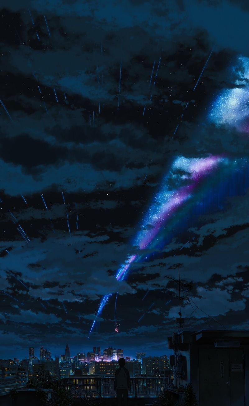 landscape, clouds, sky, anime, 1080P, urban, portrait display