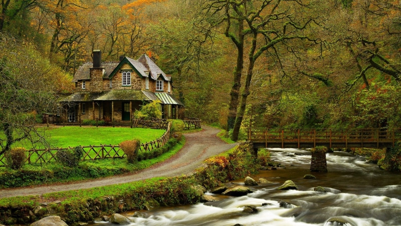 naturaleza, rio, casa, 2K