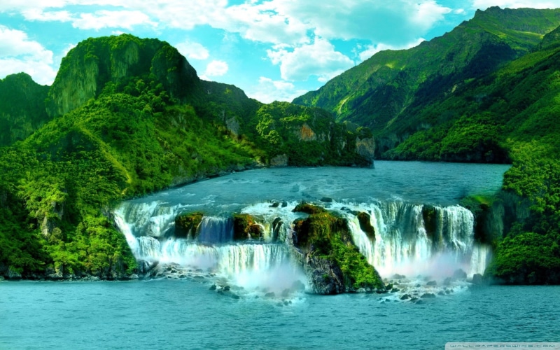 scenics - nature, no people, waterfront, catarata, nature, sky, tranquil scene, day, power in nature, motion, forest, mountain, cloud - sky, water, bosque