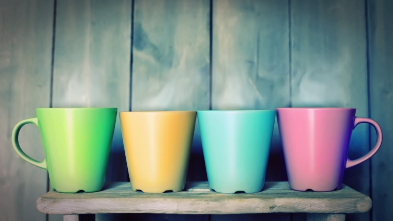 mugs, green, 2K, cup, colorful