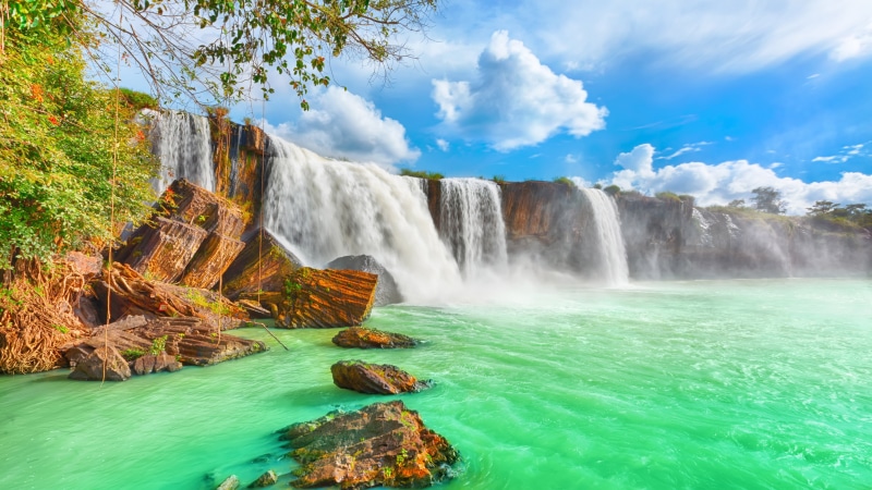 Beautiful Dry Nur, Vietnam, waterfall, 5K, 4k