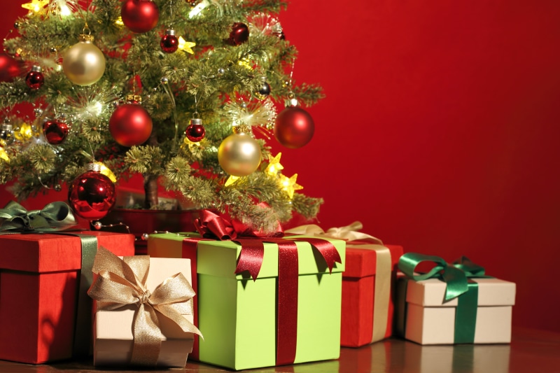 christmas, balls, boxes, color, backgrounds, red, surprise, ribbon - sewing item, Merry Christmas, no People, gift, tree, ribbon, gold Colored, celebration