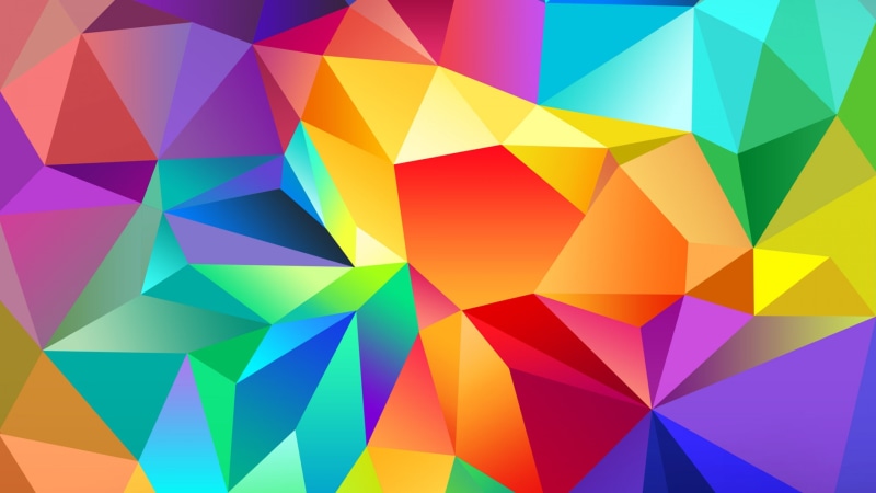 4k, polygon, 2K, pattern, background, orange, triangle, red, blue