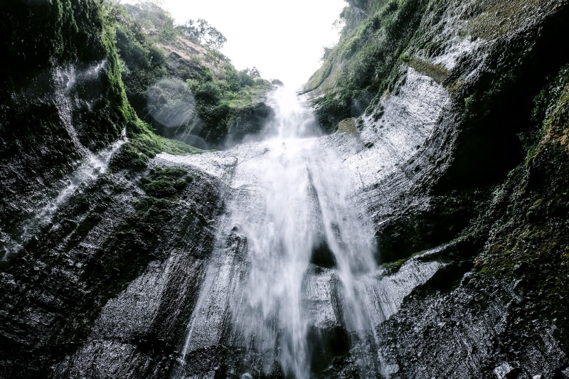 waterfall, 4K, water, nature, tropical, lush, java island, falling water, jungle, rock, rock formation, land, island, scenics - nature, beauty in nature
