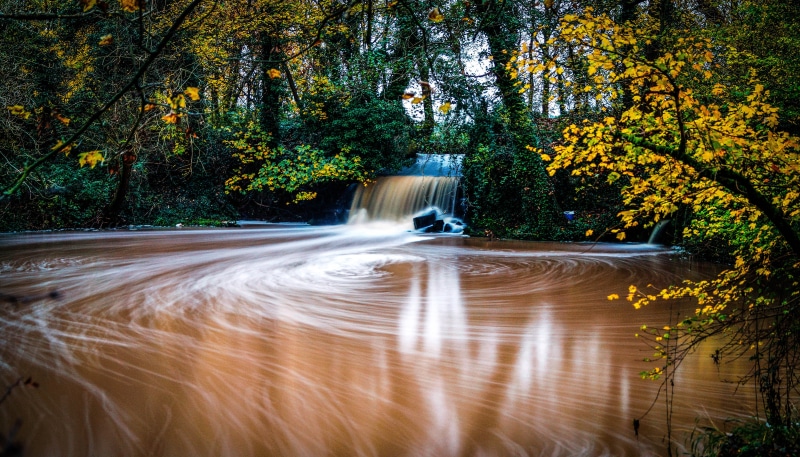 time-lapse photography, nature, shadow, tree, fall, water, leaf, reflect, time, falls, in between, beauty In Nature, delete, england, scenics, forever  autumn