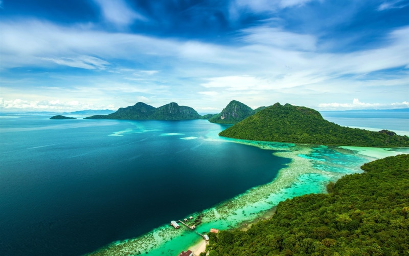water, Malaysia, body, Sea, Dulang, 2K, Bohey, Tropical, Island, Coast