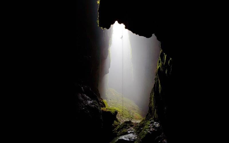 scenics - nature, day, beauty in nature, power in nature, sunlight, non-urban scene, rock, rock - object, 1080P, nature, green, silhouette, geology, solid
