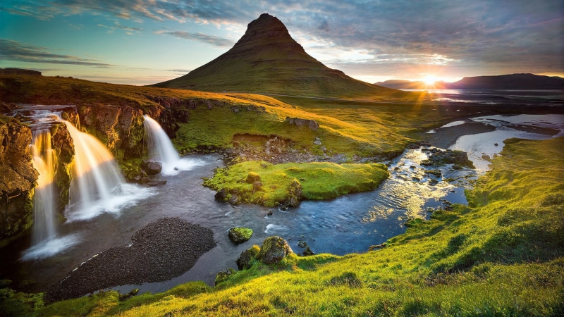 flowing water, scenics - nature, environment, water, grass, no people, nature, landscape, 1080P, idyllic, tranquil scene, flowing, sky, stream - flowing water