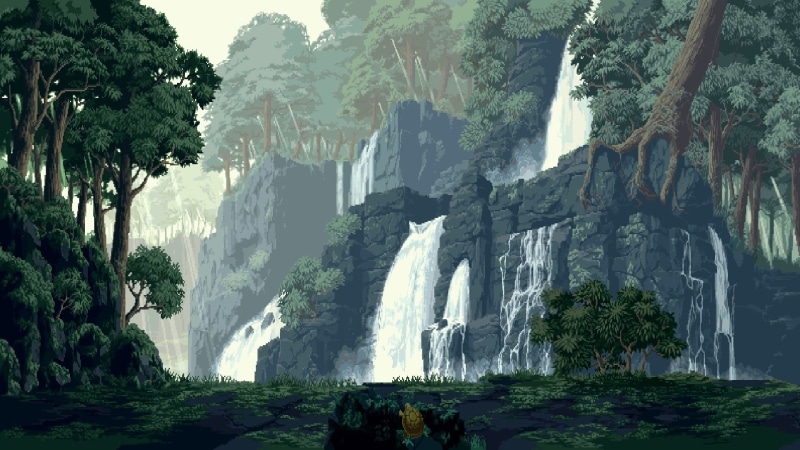 1080P, pixel art, rainforest, landscape