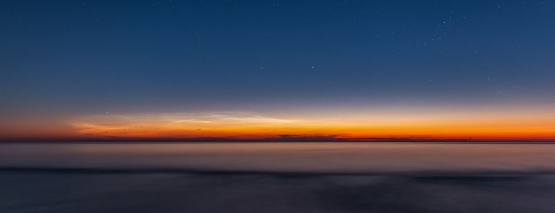 sea, horizon over water, tranquil scene, beauty in nature, sunset, landscape, dramatic sky, idyllic, water, stars, no people, astronomy, sky, 4K, nature