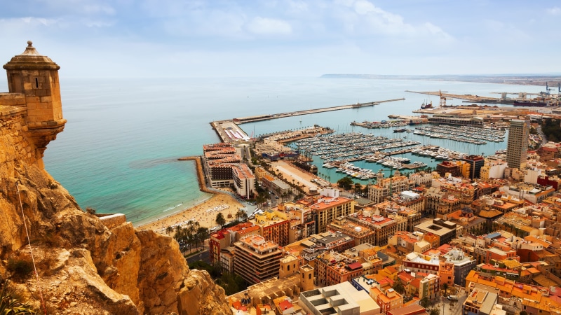 view, port, spain, alacant, alicante port, panorama, alicante, europe, 4K
