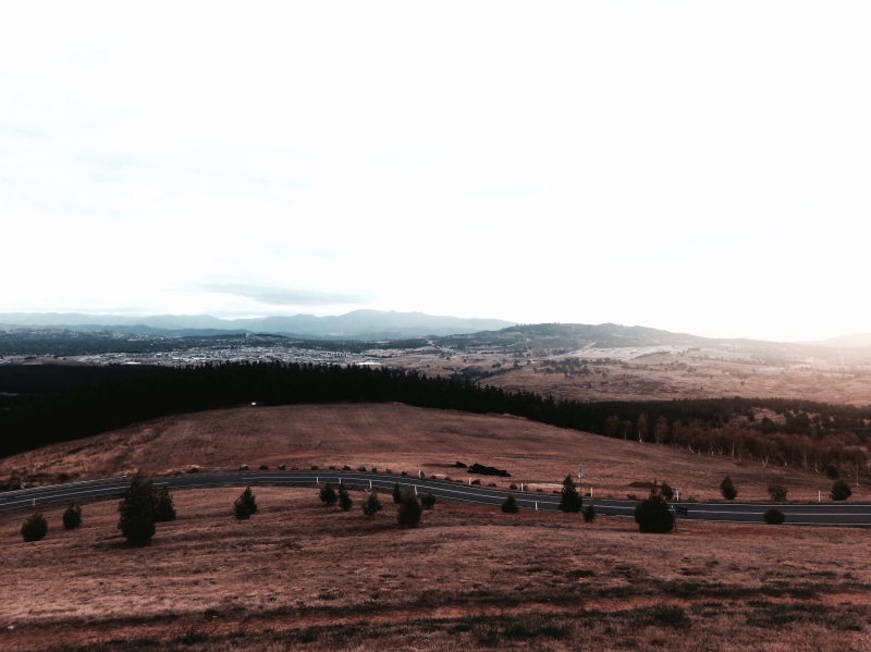 outdoors, look out, trees, 4K, landscape, sunset, environment, national arboretum canberra, day, view, canberra city, land, canberra, scenics - nature