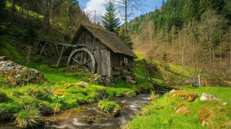 europe, black forest, stream, valley, reichenbach, 4K, baden-wurttemberg, creek, germany, baden wurttemberg, forest, abandoned, mill, old mill, hornberg