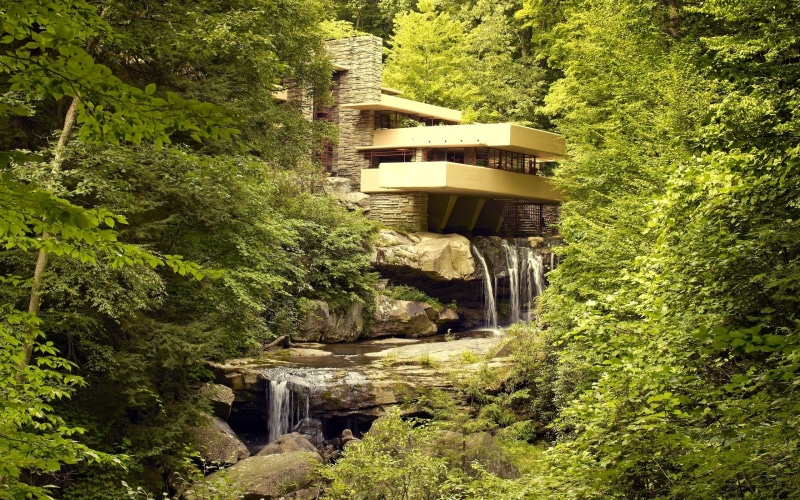 river, trees, tree, transportation, nature, water, 2K, no People, storey, rock - Object, forest, house, connection, land, green Color, flowing water, uSA