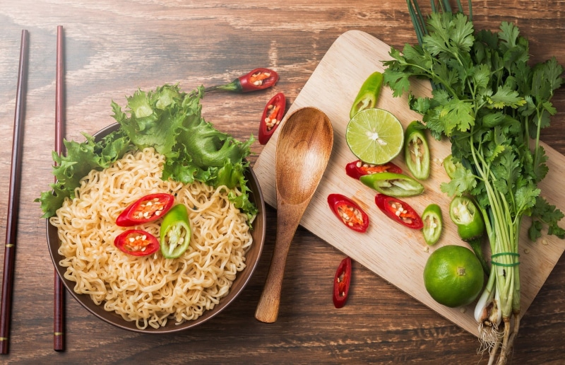 food and drink, herb, spice, fruit, vegetable, food, wood - material, vegetables, noodles, still life, indoors, no people, ingredient, chili pepper, healthy eating