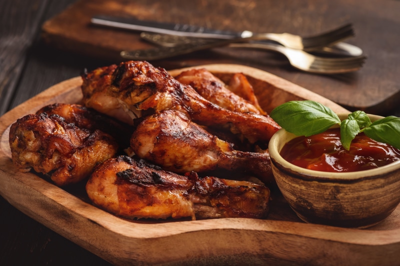 Meat, Chicken, Food, 4K, Ketchup