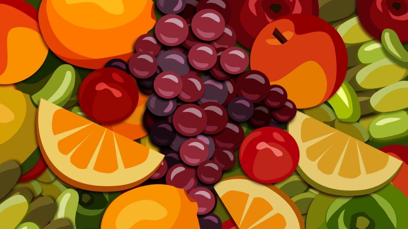 grapes, art, food, 2K, fruit