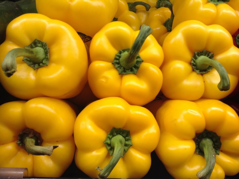healthy Eating, yellow  bell, yellow, Bell Peppers, 2K, freshness, vegetable, lot, food, spice, pepper - Vegetable