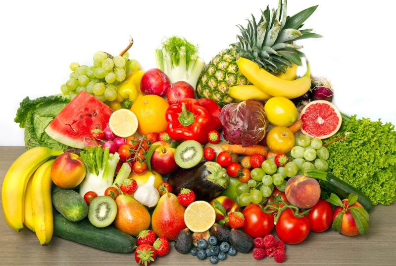 watermelon, raspberry, cabbage, pepper, strawberry, grapes, pear, pineapple, berries, cucumbers, tomatoes, lemon, carrots, kiwi, 4K, fruit, vegetables