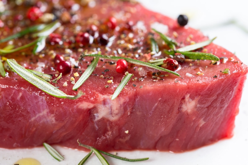 beef, tenderloin, juicy, butcher, selective focus, food, steak, preparation, freshness, red meat, raw, dinner, close-up, wellbeing, 5K, fillet, rosemary