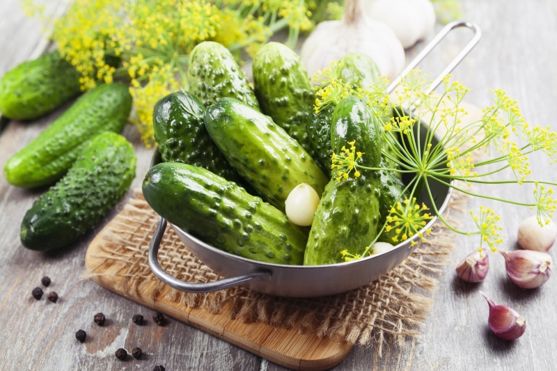 ingredient, plant, vegetables, healthy eating, still life, high angle view, green, freshness, close-up, indoors, food and drink, 2K, table, pickles, wood - material