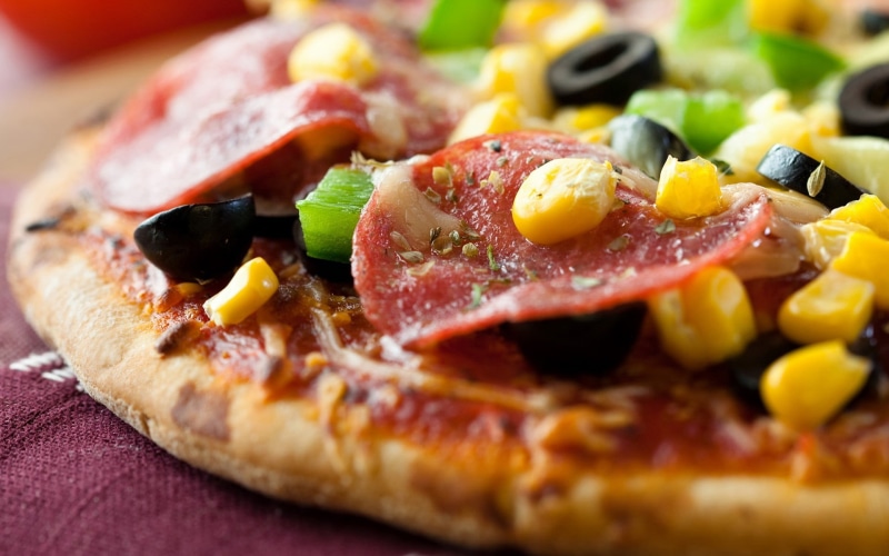 freshness, dinner, vegetable, lunch, healthy eating, snack, refreshment, tomato, pizza, meal, food, close-up, food and drink, fruit, cheese, indoors, 1080P