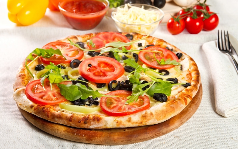 vegetarian, pizza, vegetarian pizza, food, 2K