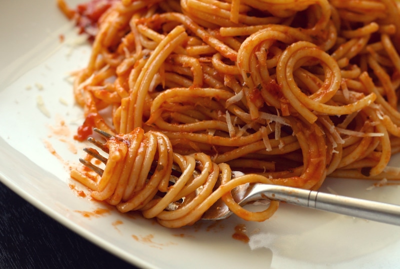 white, ingredient, kitchen utensil, kitchen, pasta, steel, cuisine, no people, high angle view, sauce, fork, italian, meal, italy, crockery, plate, italian food