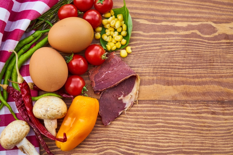 background, wellbeing, healthy, meat, healthy eating, food photo, fruit, bacon, hot, green, food and drink, knife, organic, egg, photo, no people, cafe