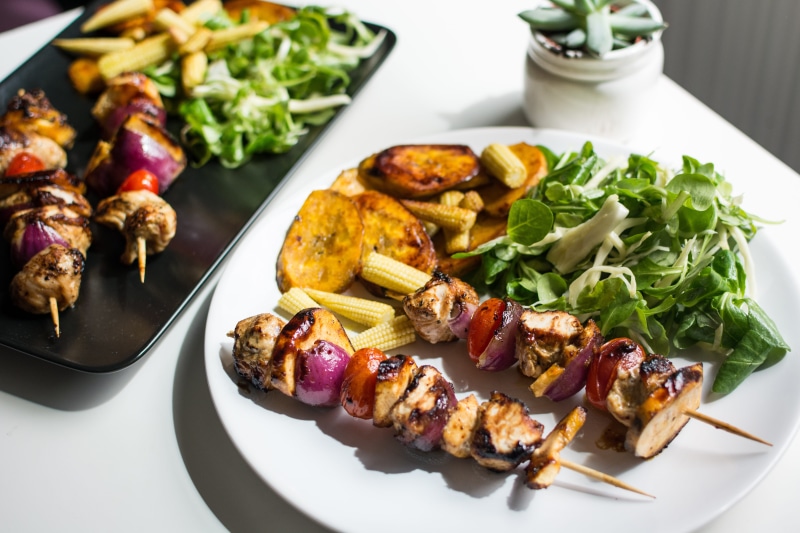 healthy, freshness, vegetable, ready-to-eat, Paleo, food And Drink, meal, meat, crockery, chicken, close-up, salad, white background, cooked, wellbeing
