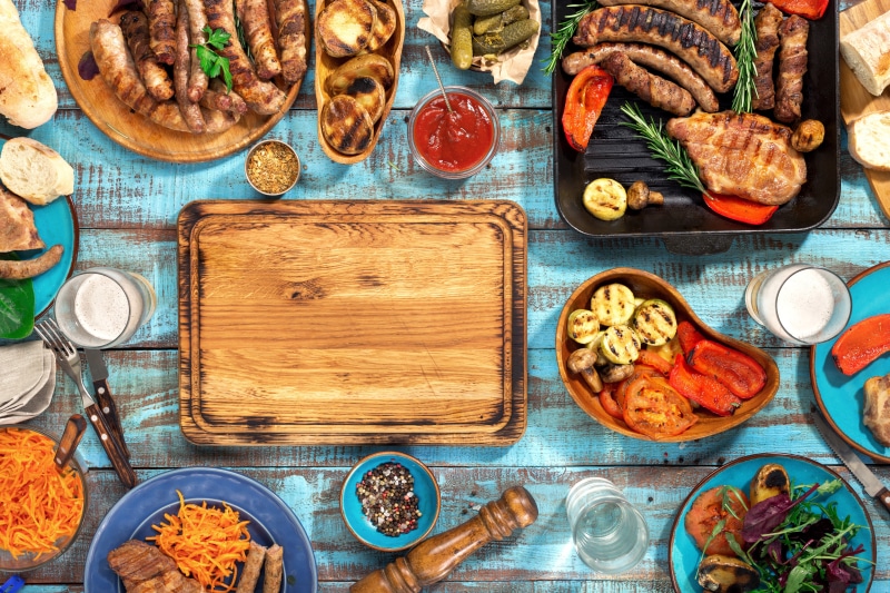 wood, beer, grilled, 5K, vegetables, BBQ, meat, grill