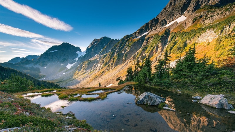 Wallpaper ID: 684338 / pond, united states, national park, cascade pass ...