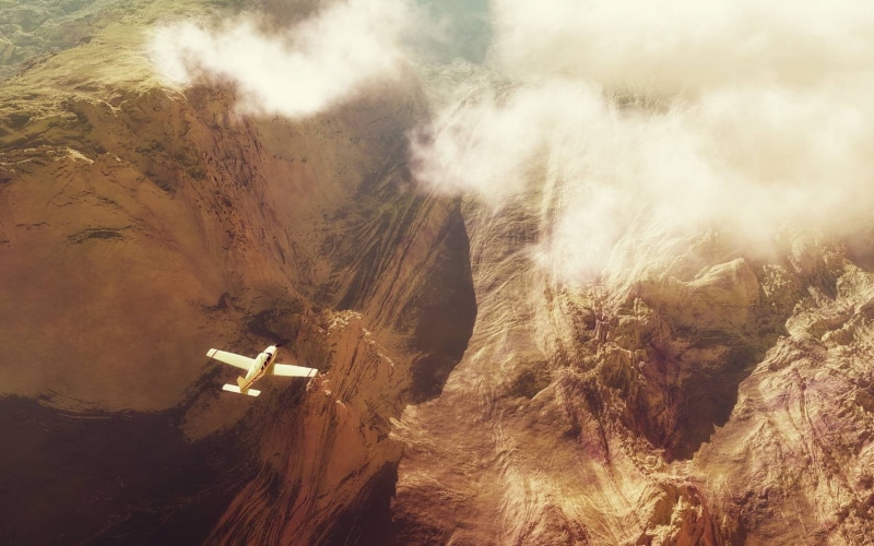 nature, clouds, plane, white, environment, airplane, forest, water, transportation, plant, no people, landscape, day, fog, 720P, environmental issues